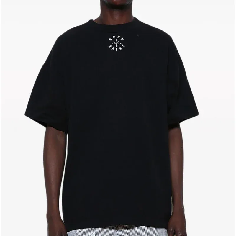 Black Saint Michaels Logo Printed Cotton Tee white Black Saint Michaels Logo Printed Cotton Tee