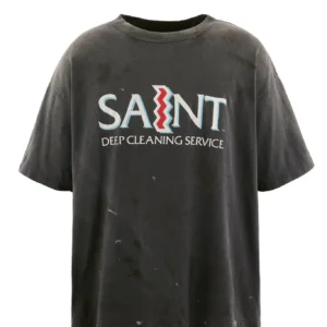 SAINT Mxxxxxx Logo Vintage Washed T-Shirt Black
