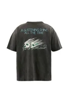 SAINT M×××××× Logo Vintage Washed T-Shirt Black back
