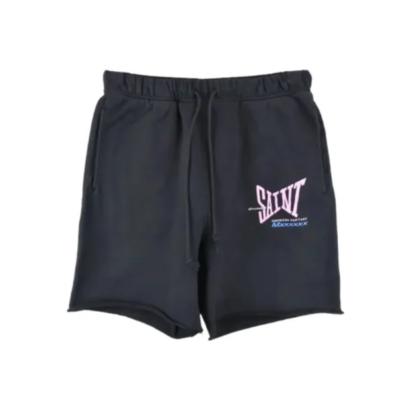 Saint Michael black distressed sweat shorts Saint Michael black distressed sweat shorts