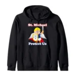 saint michael Kids Archangel Pray graffiti Zip Hoodie