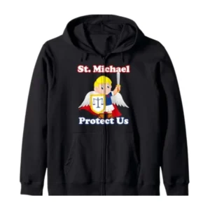 saint michael Kids Archangel Pray graffiti Zip Hoodie